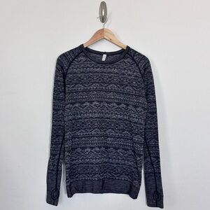Lululemon Rest Less Pullover Long Sleeve Top Heathered Black 10